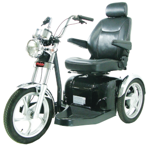 photo of a large three wheeled scooter